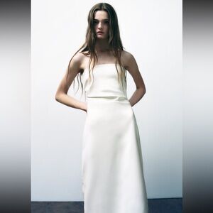 Zara white staples midi dress